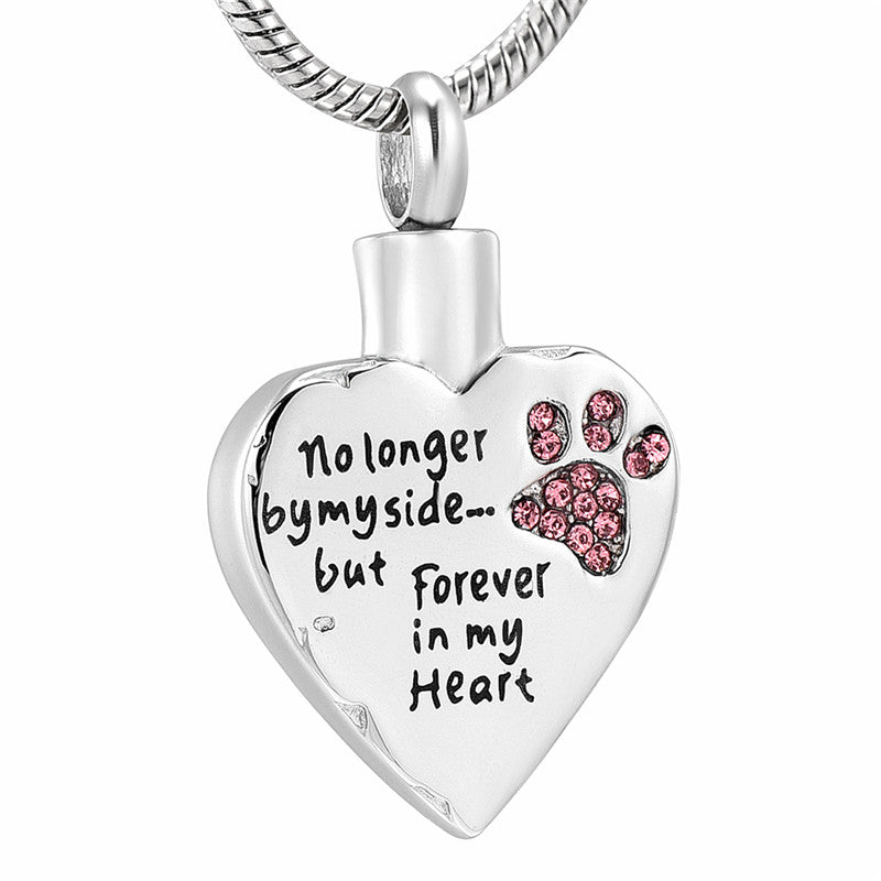 Heart-Shaped Pet Ash Necklace with Birthstone & Perfume Bottle